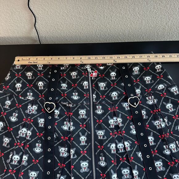 Skelanimals Hot Topic Skirt 1X Plus Gothic Pleated Grommet Denim Punk Kawaii - Picture 9 of 12